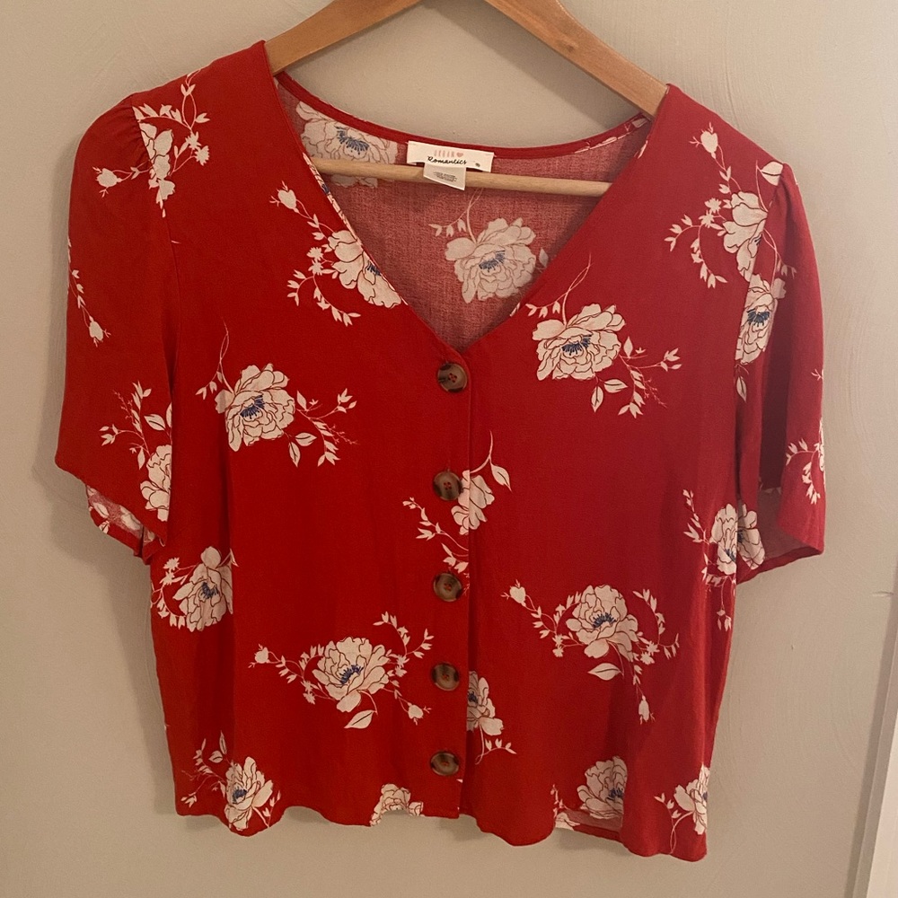 Floral button up blouse